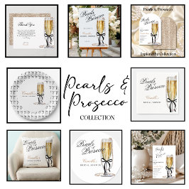 Almofada Pérolas & Prosecco Laço Preto Chá de Noiva