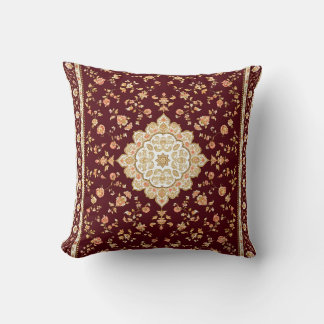 Almofada Persa Burgundy - Almofada Floral Elegante