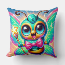 Almofada Personagem de Abelha Fofa Colorida Segurando Estre