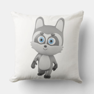 Almofada Personagem de desenho animado de guaxinim 3D fofo 