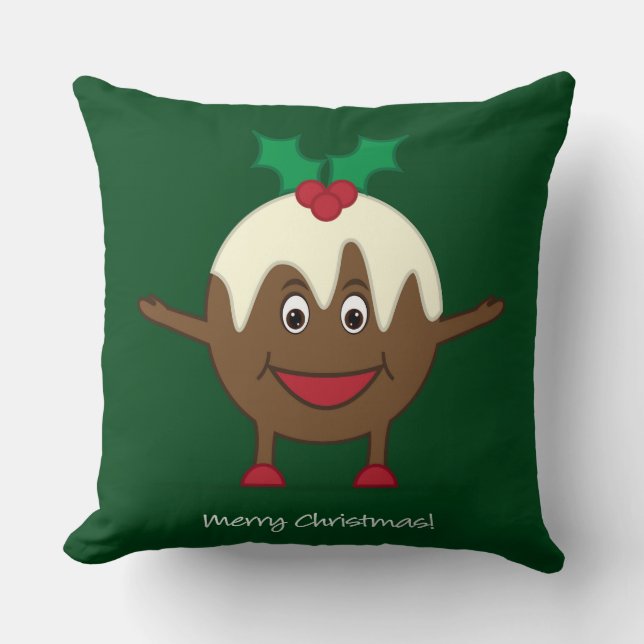 Almofada Personagem de desenho animado de pudim de Natal (Frente)