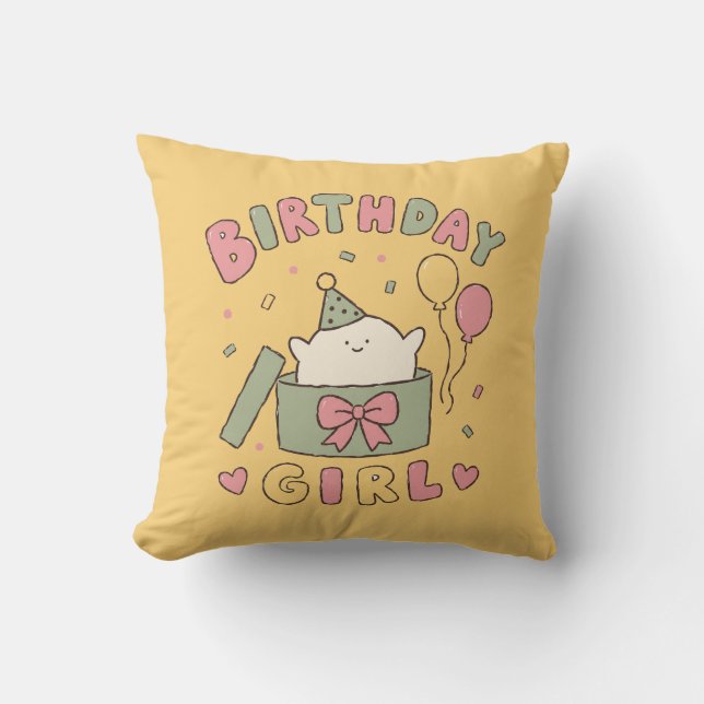 Almofada Personagem Fantasma Cute de Aniversário (Frente)