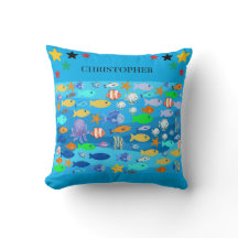 Personalised cushion - fish design - present idea 