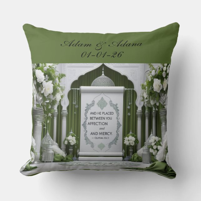 Almofada Personalised Islamic Bridal Throw Pillow (Frente)