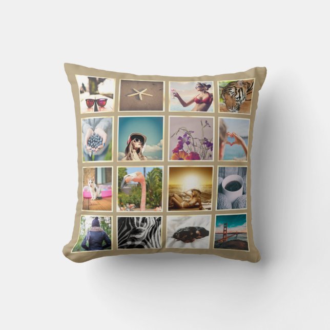 Almofada Personalizada Boho 16 Fotos Instagram (Frente)