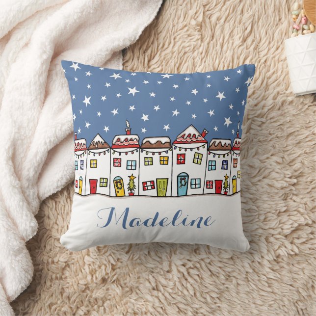 Almofada Personalizada Cena de Natal com Neve na R (Cobertor)