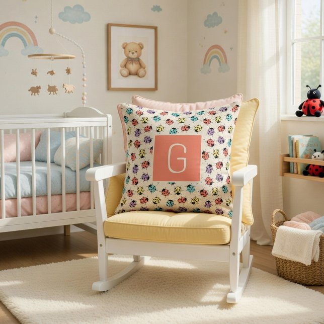 Almofada Personalizada com Joaninhas Desenhadas à  (Criador carregado)