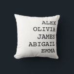 Almofada Personalizada com Nome da Família<br><div class="desc">Almofada personalizada com nome da família - um presente personalizado e aconchegante para Mamãe, Vovó ou qualquer pessoa especial. Perfeito para decoração de casa e momentos emocionais! Adicione calor e personalidade à sua casa com minhas Almofadas Personalizadas com Nome da Família. Perfeitas para celebrar ocasiões especiais ou simplesmente o amor...</div>