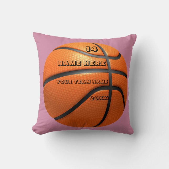 Almofada personalizada de basquete com o nome do j (Frente)
