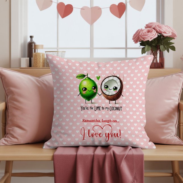 Almofada Personalizada de Dia dos Namorados com Fr (Personalized Cute Fruit Pun Funny Valentine Pillow

)