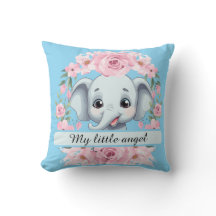 Almofada Personalizada de Elefante Rosa