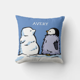 Almofada Personalizada de Neve do Pintinho Pinguim