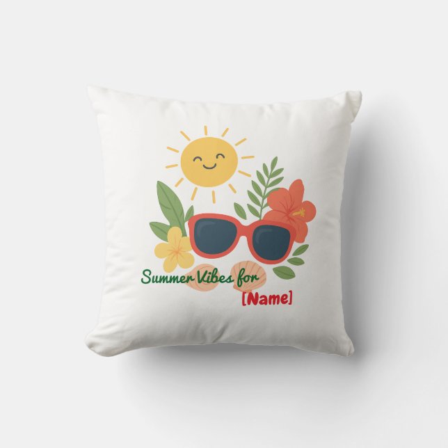 Almofada Personalizada de Verão para Nome (Frente)