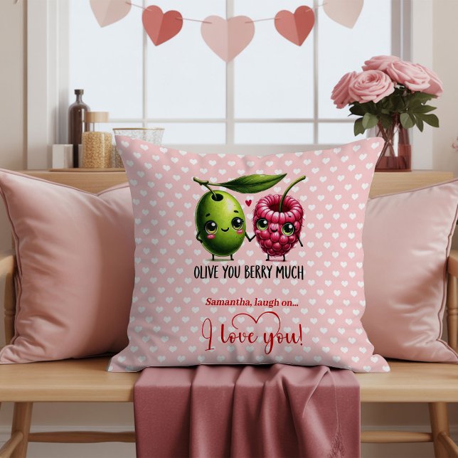 Almofada Personalizada do Dia dos Namorados com Co (Funny Cartoon Food Valentine Pillow Personalized)