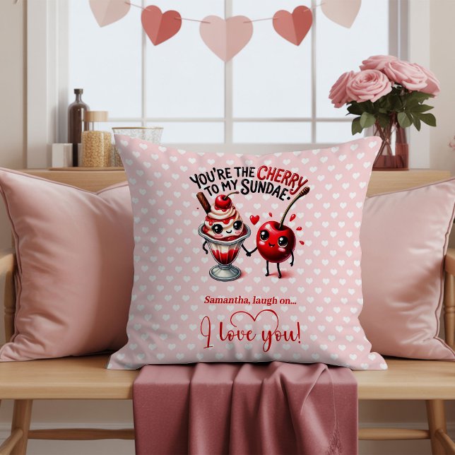 Almofada Personalizada do Dia dos Namorados com Hu (Personalized Valentine Pillow Food Humor)