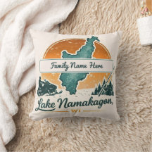 Almofada Personalizada do Lago Namakagon, WI