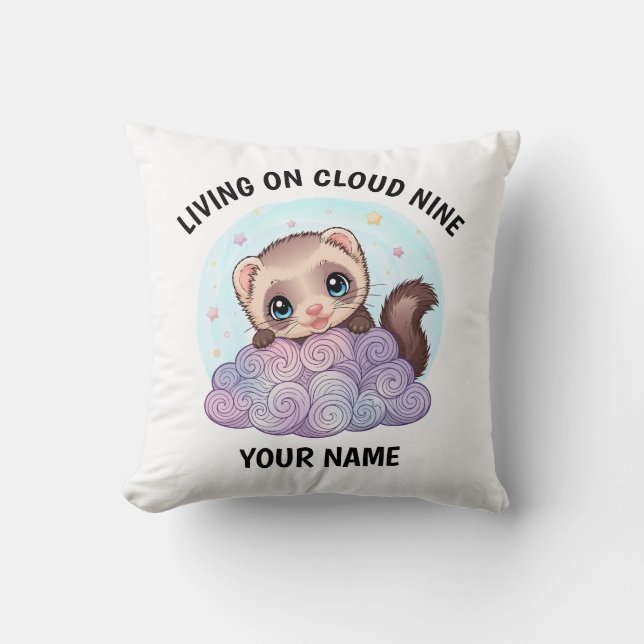 Almofada Personalizada Fofa de Furão (Frente)