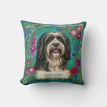 Almofada Personalizada Lhasa Apso Preto e Branco