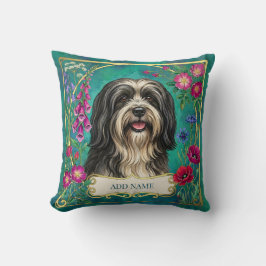 Almofada Personalizada Lhasa Apso Preto e Branco