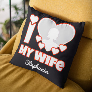 Almofada Personalizado Amo Minha Esposa - Adicionar Nome e