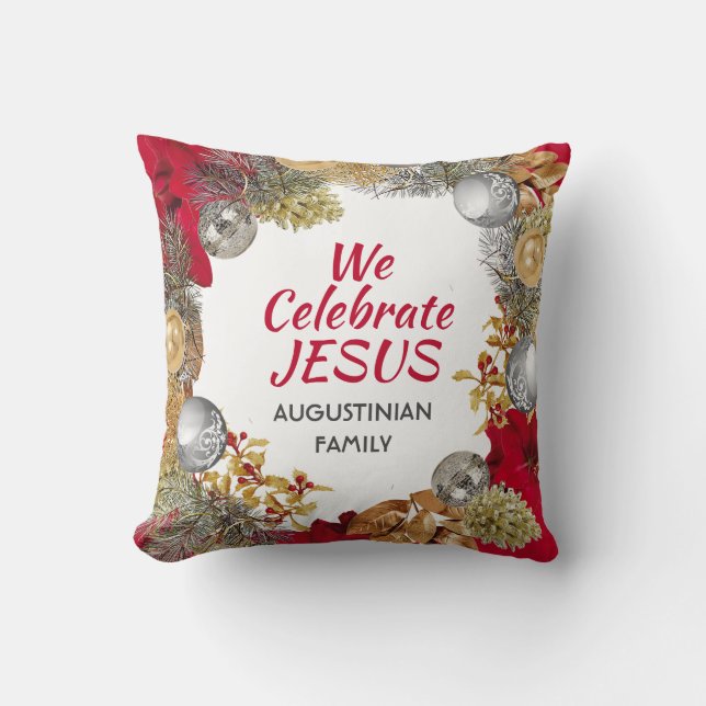 Almofada Personalizado: CELEBRAMOS o Natal JESUS (Frente)