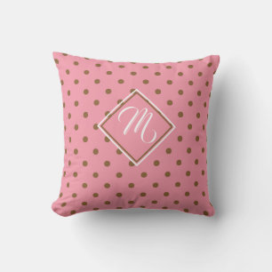 Almofada Personalizado com Pontos Pink e Marrom
