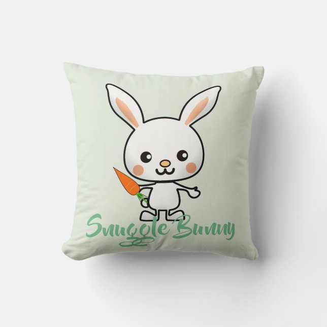 Almofada Personalizado do Snuggle Bunny Kawaii (Frente)