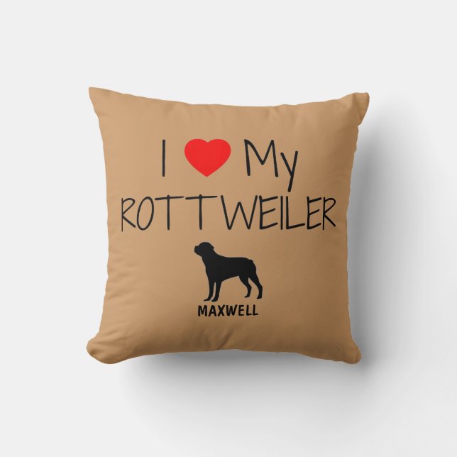 Almofada Personalizado Eu Amo Meu Rottweiler (Frente)