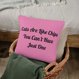 Almofada Personalizado Gato Preto Divertido Citação Em Rosa