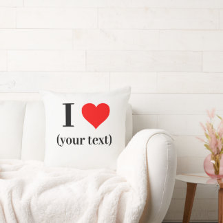 Almofada PERSONALIZADO! I Heart Travesseiro decorativo 20"