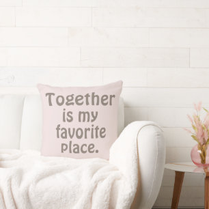 Almofada Personalizado Juntos É Meu Lugar Favorito Rosa