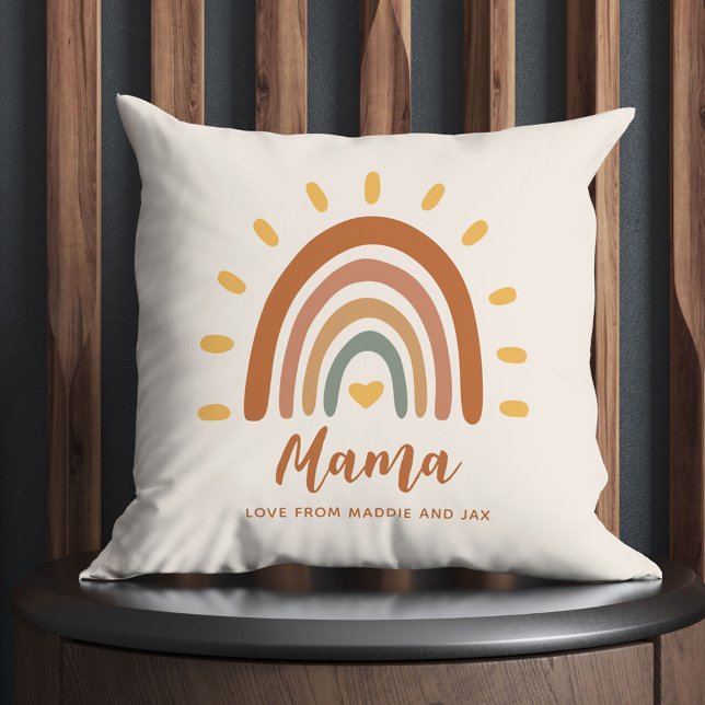 Almofada Personalizado Mama Boho Moderno Na moda Rainbow Su (Criador carregado)