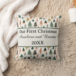 Almofada Personalizado Nosso Primeiro Natal Juntos Feriado