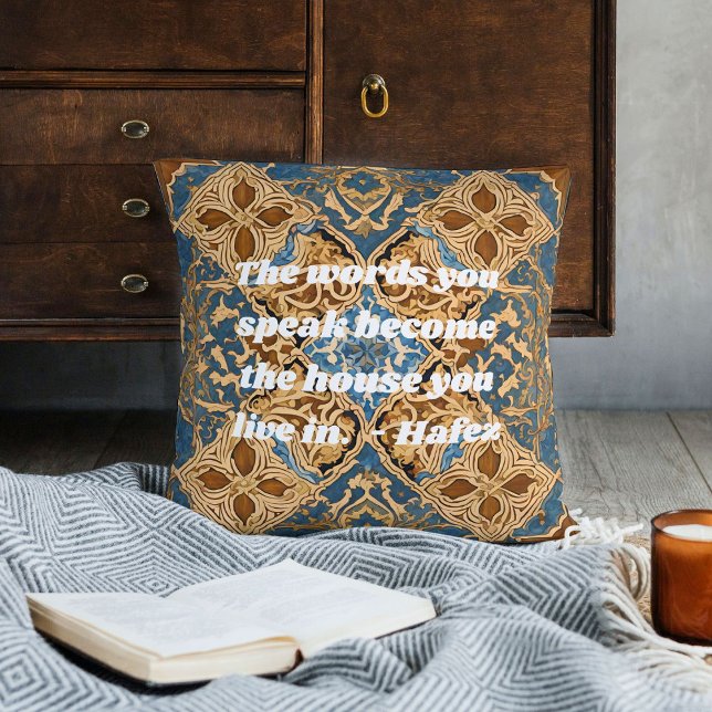 Almofada Personalizado Novo Ano Iraniano Iraniano Gift Khat (Custom Nowruz Iranian New Year Gift Khatam Art)