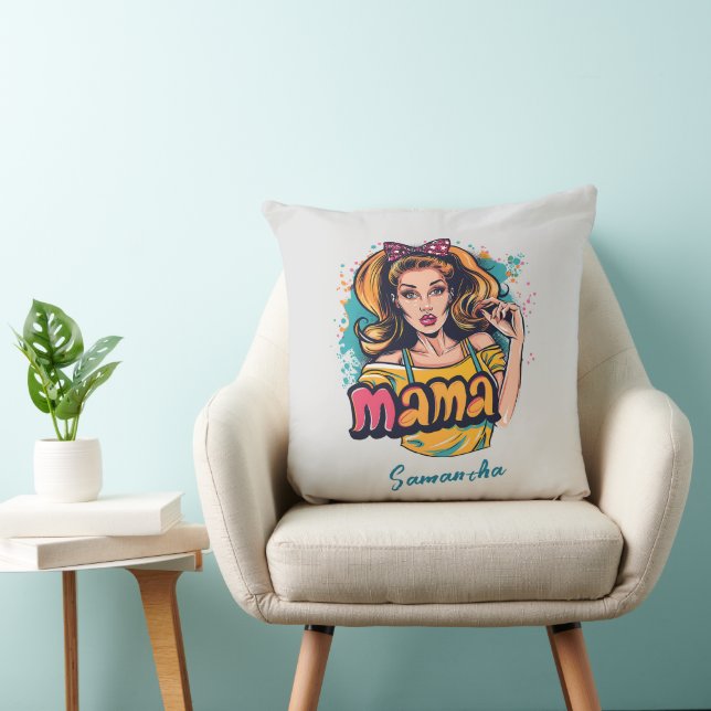 Almofada Personalizado Retro Mama Pop Art (10) (Cadeira)