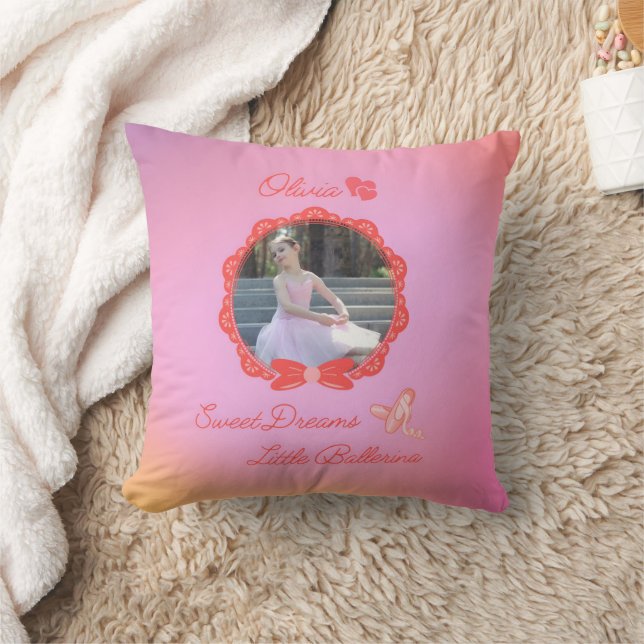 Almofada Personalizado "Sweet Dreams Little Ballerina" Rosa (Cobertor)