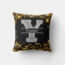 Personalizado Y Monograma Inicial do Prata Seu Nom