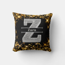 Personalizado Z Monograma Inicial do Prata Seu Nom