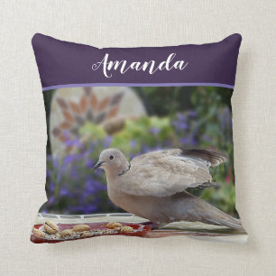 Almofada Personalizar a pomba das aves roxas verde