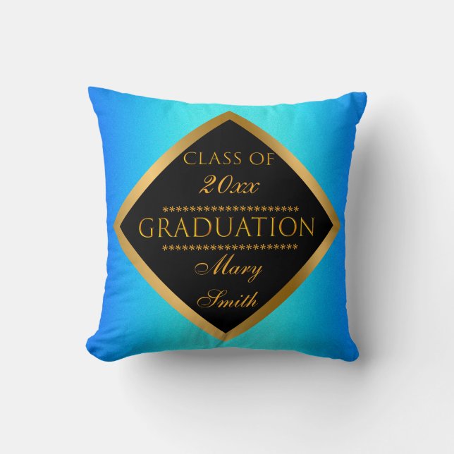 Almofada Personalizar Céu Azul Dourado Simples Moderno (Frente)