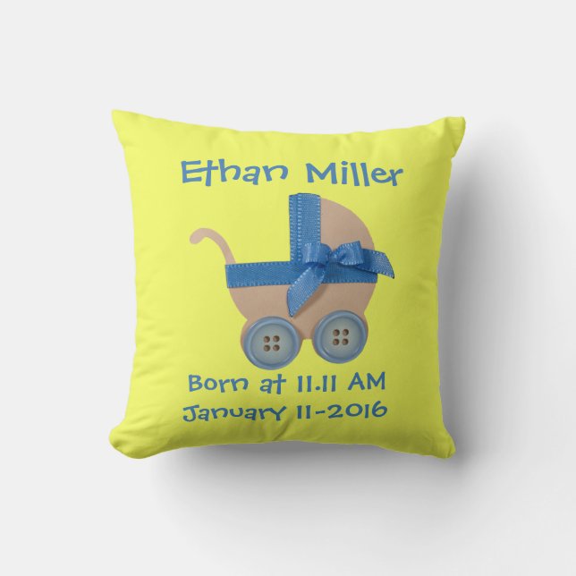 Almofada Personalizar chá de fraldas de carruagem de bebê a (Frente)