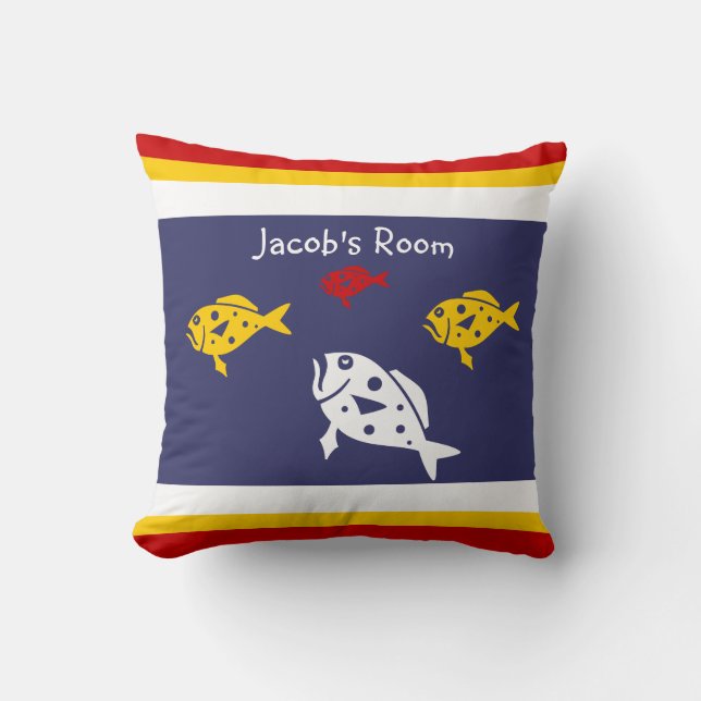 Almofada Personalizar com nome travesseiro de peixe (Frente)