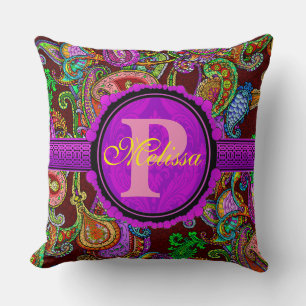 Almofada Personalizar este belo paisley e roxo