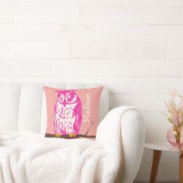 Almofada Personalizar Garota Amarela Pica Rosa Bonita Coruj