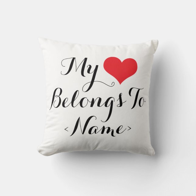 Almofada Personalizar Meu Coração Pertence A<Name> (Frente)
