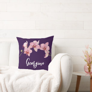 Almofada Personalizar o fluido das Orquídeas de Moda Rosa-C