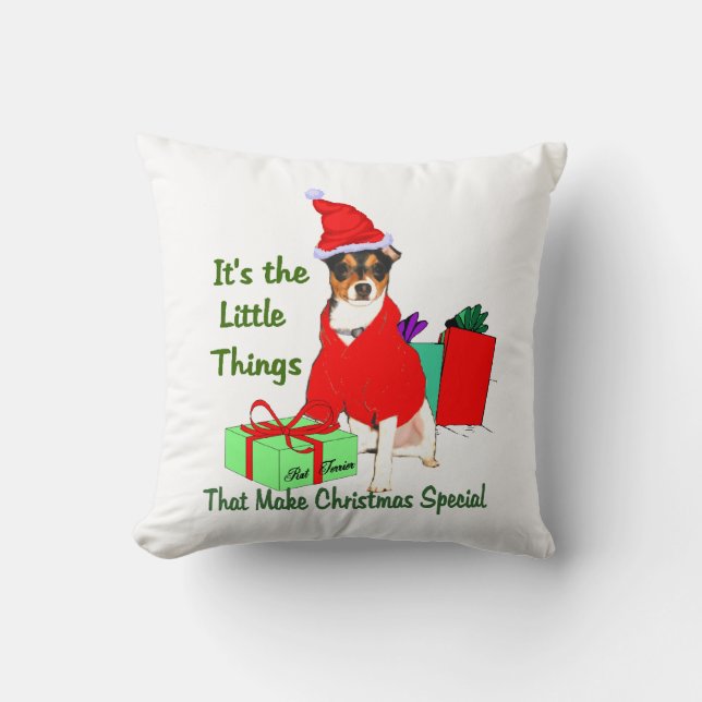Almofada Personalizar o Natal do Terrier PrRat (Frente)