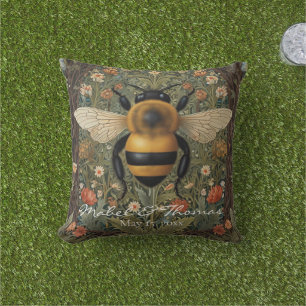 Almofada Personalizar retro bumblebee boho botânico floral