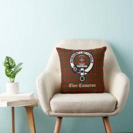 Almofada Personalizável do Clan Cameron Crest e do Tartan