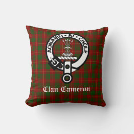 Almofada Personalizável do Clan Cameron Crest e do Tartan